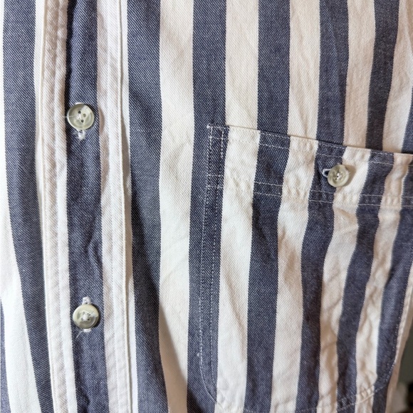 Vintage Eddie Bauer Striped Button-Up – 90s – Blue Grey – Unisex L - Picture 2 of 4
